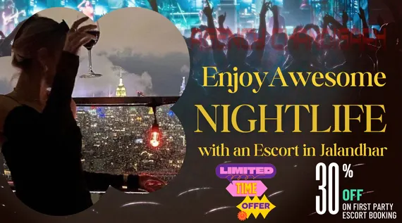 Nightlife Jalandhar escort glass of wine in hand